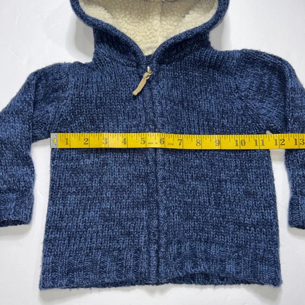 Carter's‎ Toddler Boys 18 Months Blue Sherpa Lined Knit Hoodie Jacket